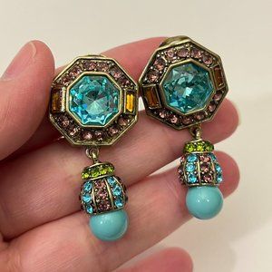 Heidi Daus Turquoise Clip Earrings